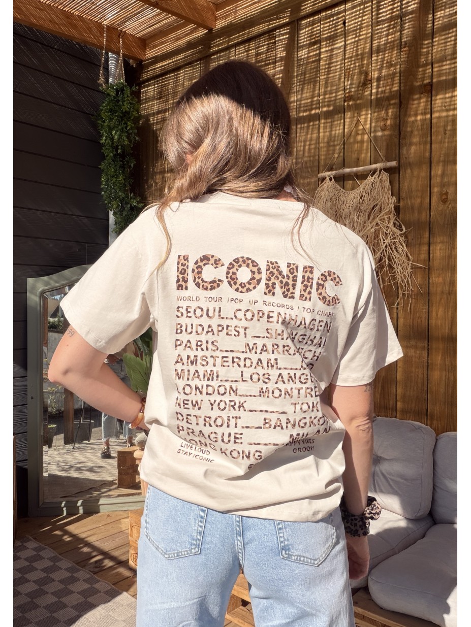 T-SHIRT ICONIC BEIGE LEO