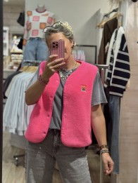 sherpa sans manches rose fluo victoria