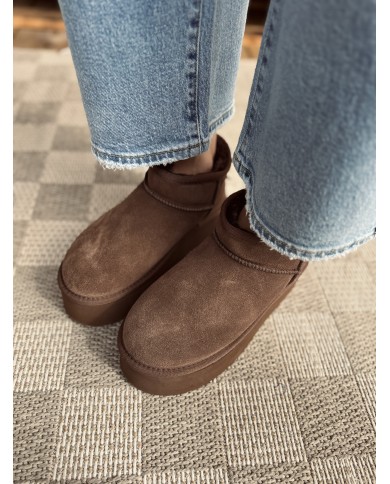 BOOTS AMANDA CUIR MARRON
