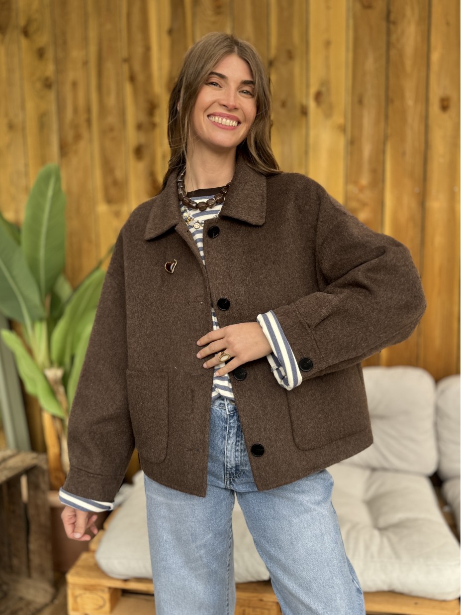 MANTEAU LENA MARRON
