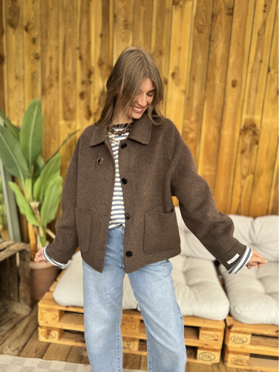 MANTEAU LENA MARRON