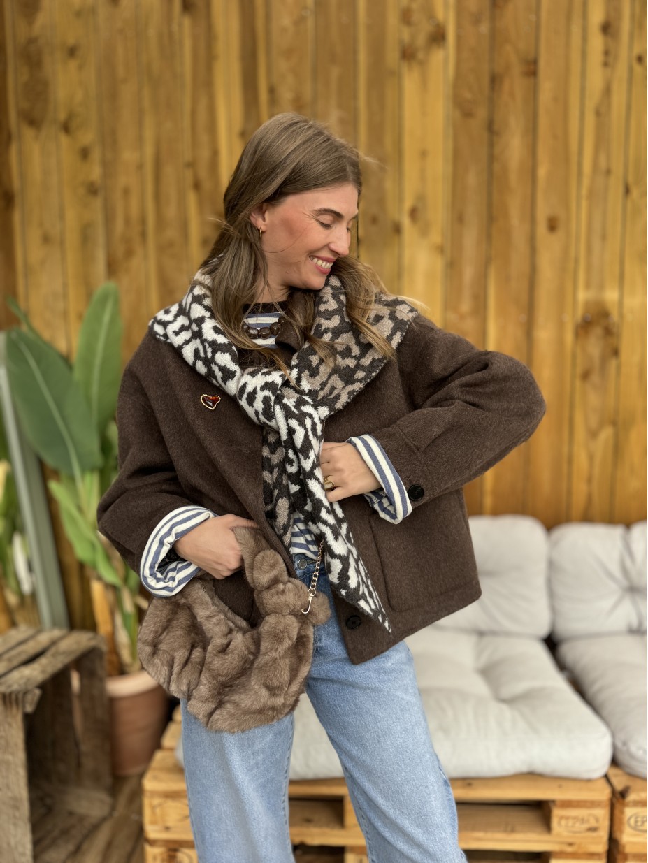MANTEAU LENA MARRON