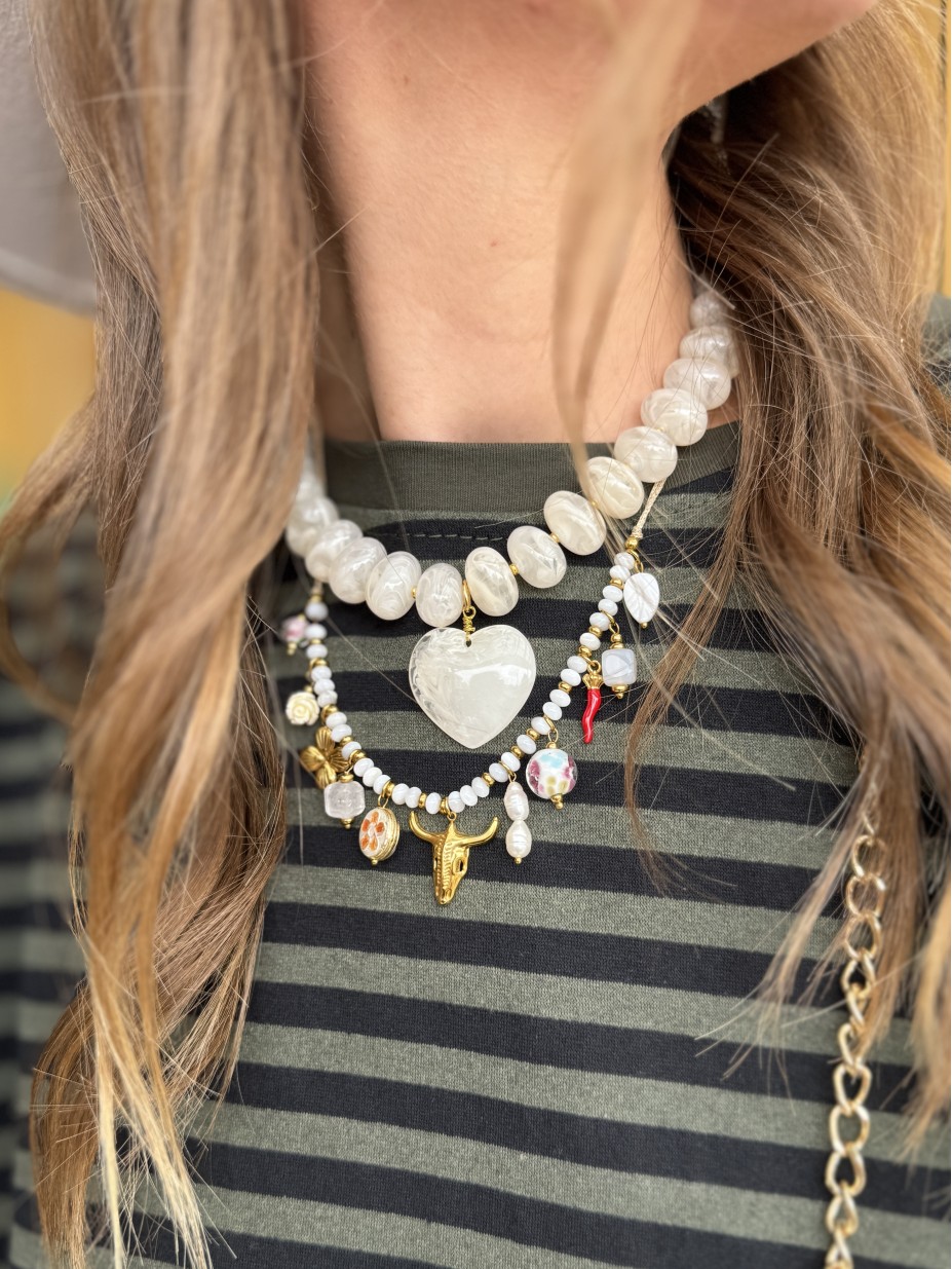 COLLIER COEUR BLANC