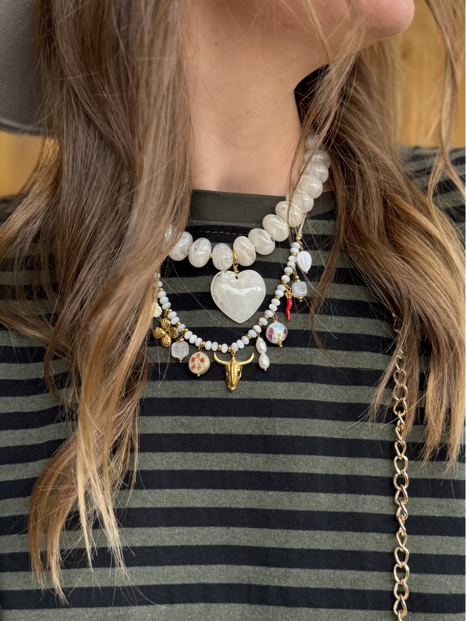 COLLIER COEUR BLANC