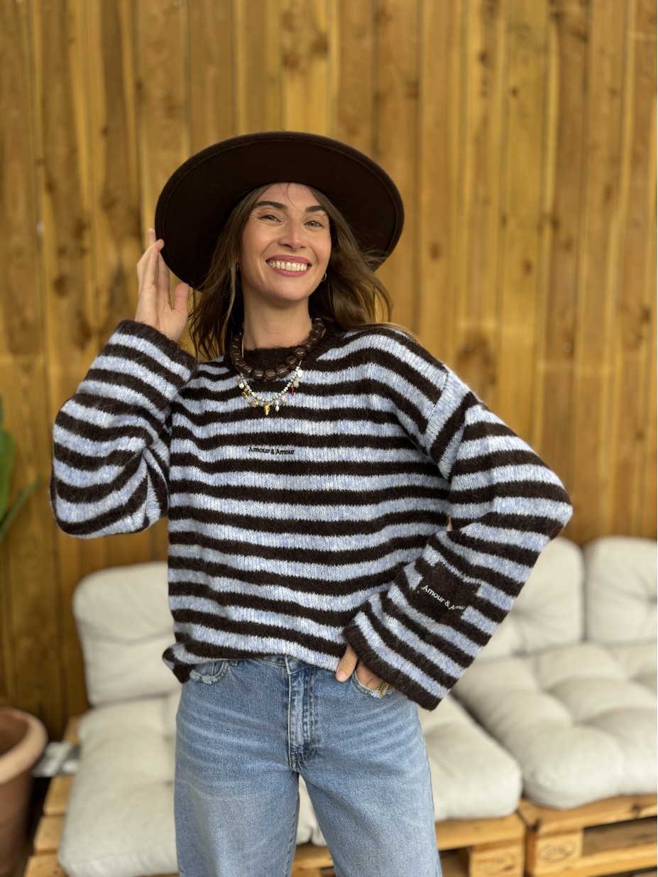 PULL AMOUR BLEU