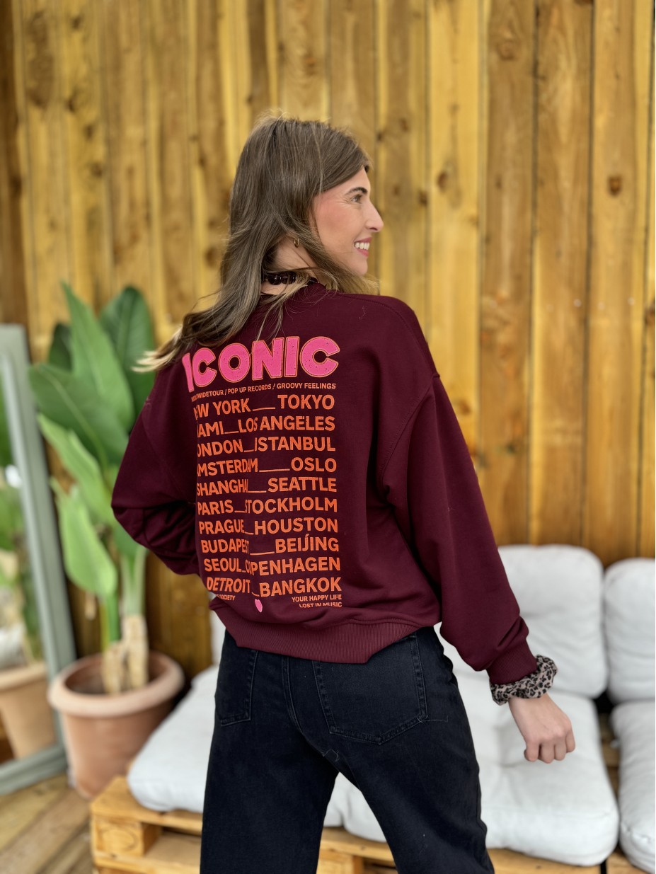 SWEAT ICONIC BORDEAUX
