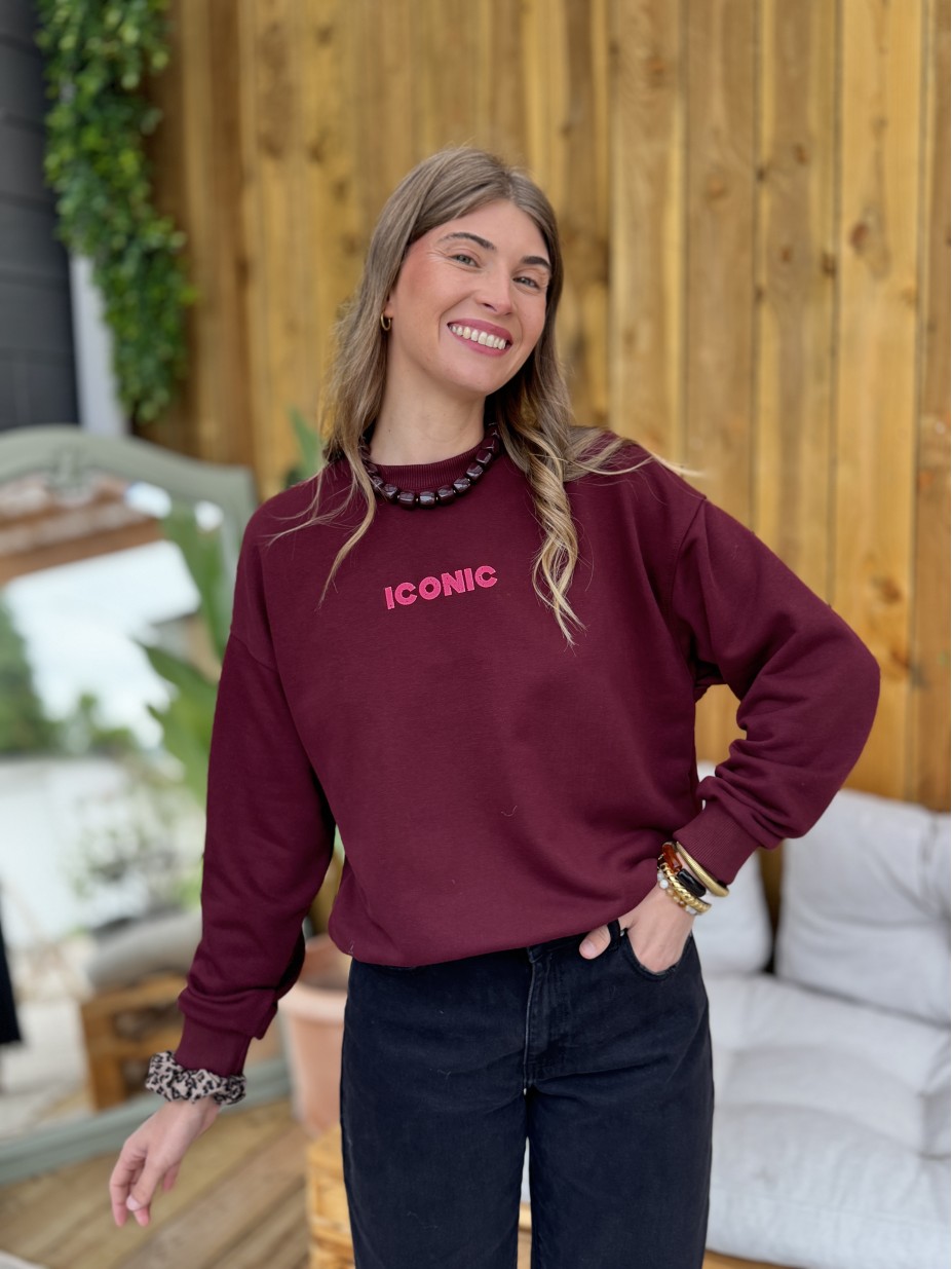 SWEAT ICONIC BORDEAUX