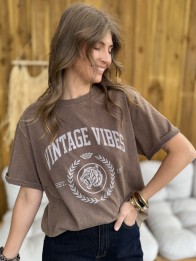 T-SHIRT VINTAGE VIBES TAUPE