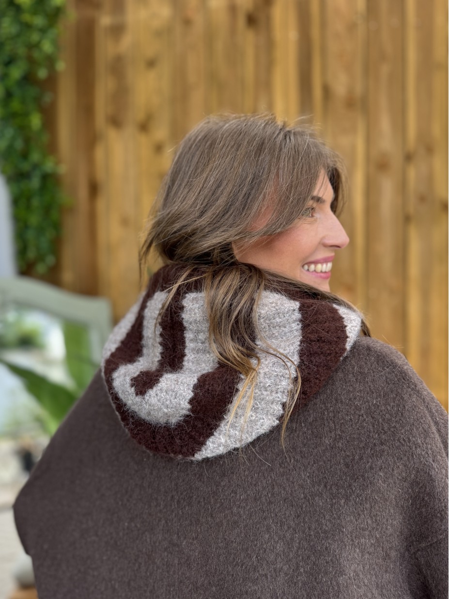 CAGOULE RAYURES MARRON