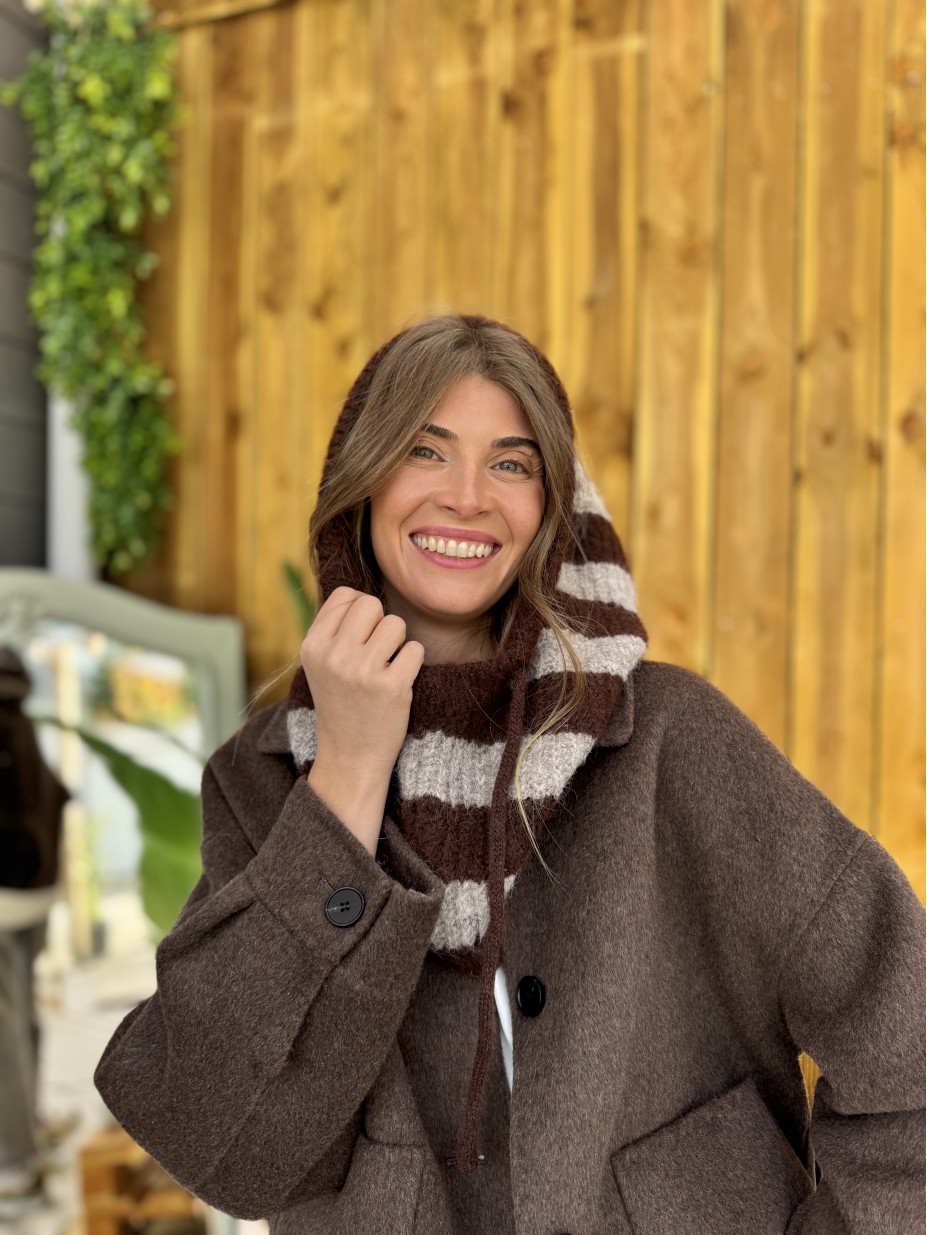 CAGOULE RAYURES MARRON