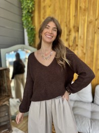 PULL OCTAVE MARRON